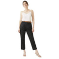 Black - Side - Maine Womens-Ladies Belted Belt Slim Trousers