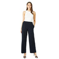 Navy - Front - Maine Womens-Ladies Elasticated Waist Wide Leg Trousers