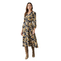 Chartreuse - Front - Principles Womens-Ladies Floral Ruched Midi Dress