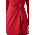 Red - Side - Principles Womens-Ladies Ruffled Ponte Midi Dress