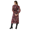 Brown - Back - Principles Womens-Ladies Abstract Shirred Waist Midi Dress