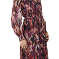 Brown - Side - Principles Womens-Ladies Abstract Shirred Waist Midi Dress