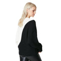 Black-White - Back - Principles Womens-Ladies Colour Block Chunky Knit Sweatshirt