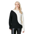 Black-White - Front - Principles Womens-Ladies Colour Block Chunky Knit Sweatshirt