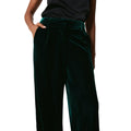 Green - Side - Principles Womens-Ladies Velvet Bootcut Trousers