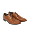Tan - Front - Debenhams Mens Oscar Leather Toe Cap Oxford Shoes