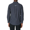 Dark Blue - Back - Maine Mens Grid Checked Long-Sleeved Shirt