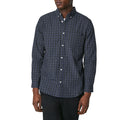 Dark Blue - Front - Maine Mens Grid Checked Long-Sleeved Shirt