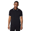 Black-Grey - Side - Maine Mens Tipped Cotton Polo Shirt (Pack of 2)