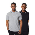 Black-Grey - Front - Maine Mens Tipped Cotton Polo Shirt (Pack of 2)