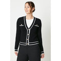 Black - Front - Principles Womens-Ladies Tipped Button Through Long-Sleeved Cardigan