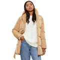 Camel - Front - Dorothy Perkins Womens-Ladies Wrap Padded Jacket
