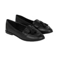 Black - Front - Dorothy Perkins Womens-Ladies Lennie Tassel Wide Loafers