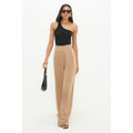 Taupe - Front - Dorothy Perkins Womens-Ladies Tall Wide Leg Trousers
