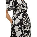 Monochrome - Side - Dorothy Perkins Womens-Ladies Floral Shirred Waist Midi Dress