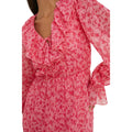 Pink - Side - Dorothy Perkins Womens-Ladies Floral Chiffon Ruffle Neck Midi Dress