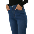 Indigo - Side - Dorothy Perkins Womens-Ladies Stretch Crop Kickflare Tall Jeans