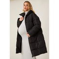Black - Close up - Dorothy Perkins Womens-Ladies Longline Padded Maternity Coat