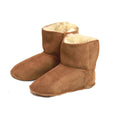 Chestnut - Front - Eastern Counties Leather Baby Sheepskin Touch Fasten Tab Booties