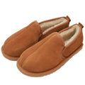 Chestnut - Back - Eastern Counties Leather Mens Sheepskin Lined Hard Sole Slippers
