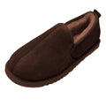 Chocolate - Front - Eastern Counties Leather Mens Sheepskin Lined Hard Sole Slippers