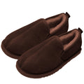 Chocolate - Back - Eastern Counties Leather Mens Sheepskin Lined Hard Sole Slippers