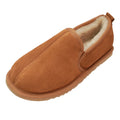 Chestnut - Front - Eastern Counties Leather Mens Sheepskin Lined Hard Sole Slippers