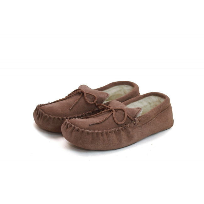 Camel - Back - Eastern Counties Leather Unisex Wool-blend Soft Sole Moccasins
