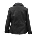 Black - Back - Eastern Counties Leather Womens-Ladies Hillary Aviator Sheepskin Coat