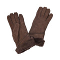 Coffee - Front - Eastern Counties Leather Womens-Ladies Long Cuff Sheepskin Gloves