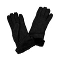 Black - Front - Eastern Counties Leather Womens-Ladies Long Cuff Sheepskin Gloves