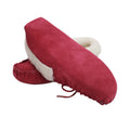 Crimson - Side - Eastern Counties Leather Womens-Ladies Soft Sole Wool Lined Moccasins