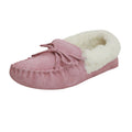 Pink - Front - Eastern Counties Leather Womens-Ladies Soft Sole Wool Lined Moccasins