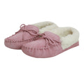 Pink - Back - Eastern Counties Leather Womens-Ladies Soft Sole Wool Lined Moccasins