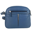 Blue-Ivory - Front - Eastern Counties Leather Womens-Ladies Marnie Colour Panel Bag