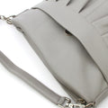 Light Grey - Lifestyle - Eastern Counties Leather Womens-Ladies Leona Ruched Leather Handbag