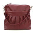 Merlot - Front - Eastern Counties Leather Womens-Ladies Leona Ruched Leather Handbag