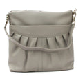 Light Grey - Front - Eastern Counties Leather Womens-Ladies Leona Ruched Leather Handbag