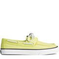 Lime-White - Side - Sperry Womens-Ladies Bahama 2.0 Boat Shoes