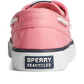 Pink-White - Back - Sperry Womens-Ladies Bahama 2.0 Boat Shoes