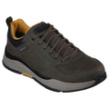 Olive - Front - Skechers Mens Benago - Hombre Leather Relaxed Fit Shoes