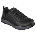Black-Grey - Front - Skechers Mens Benago - Hombre Leather Relaxed Fit Shoes