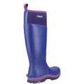 Purple - Back - Cotswold Womens-Ladies Contrast Panel Wellington Boots