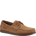 Camel - Front - Cotswold Mens Bartrim Leather Boat Shoes