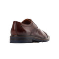 Brown - Back - Base London Mens Tatton Leather Derby Shoes
