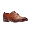 Tan - Front - Base London Mens Tatton Leather Derby Shoes