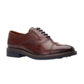 Brown - Front - Base London Mens Tatton Leather Derby Shoes