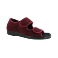 Burgundy - Front - GBS Brompton Touch Fastening Open Toe Slipper - Slippers