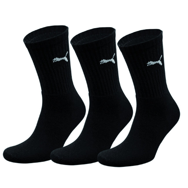 Black - Front - Puma Crew Sport Socks 3 Pair Pack - Mens Socks