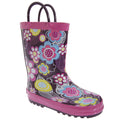 Flower - Front - Cotswold Childrens Puddle Boot - Girls Boots